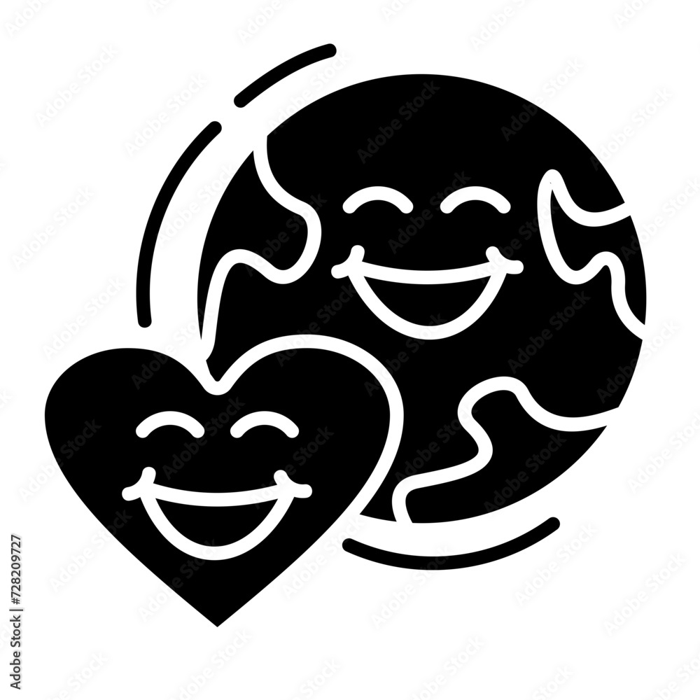 Earth And Heart Icon Earth And Heart Icon