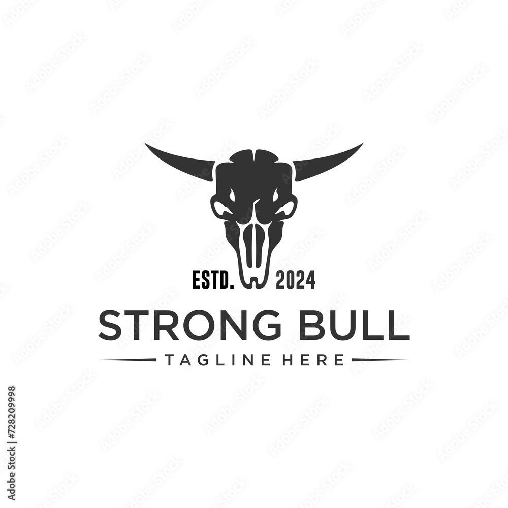 Bull head horns, cow head, buffalo head, Strong bull logo and symbol template icon app Bull head horns, cow head, buffalo head, Strong bull logo and symbol template icon app
