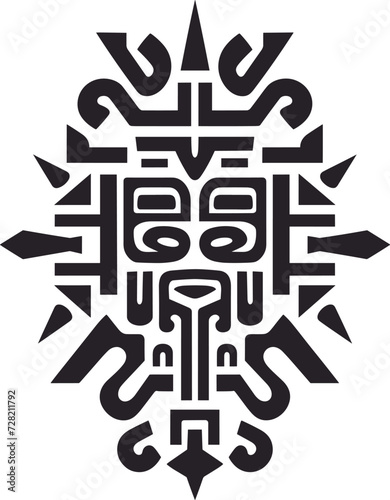 Aztec tribal design vector illustration for logos, tattoos, stickers, t-shirt designs, hats