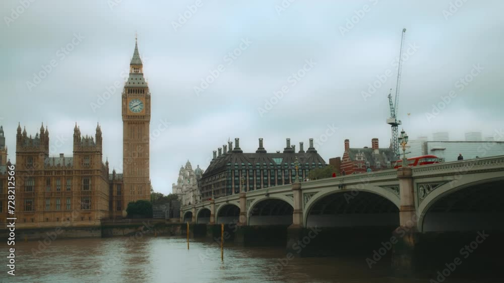 Big Ben and The Bridge and Palace of Westminster along The River Thames Big Ben and The Bridge and Palace of Westminster along The River Thames