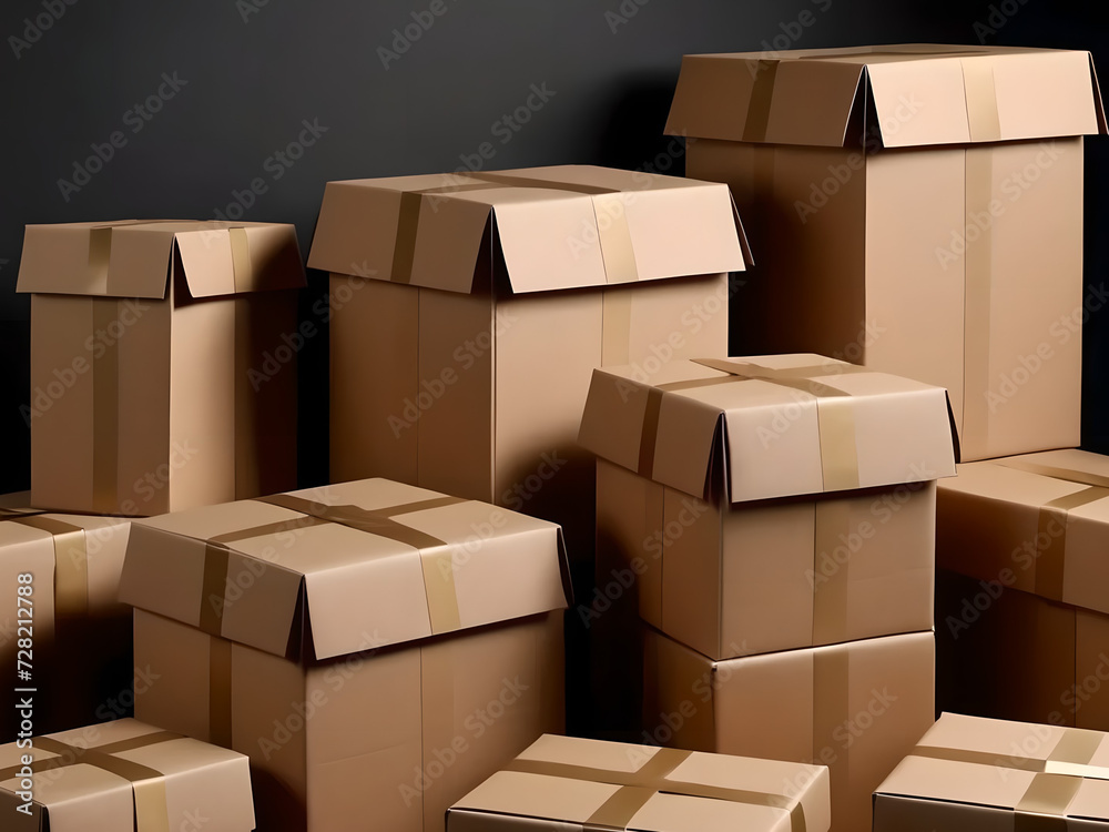 Empty paper boxes for product packaging and delivery Empty paper boxes for product packaging and delivery