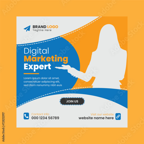 Corporate Business Promotion Digital Marketing Expert social media post template Web banner design
