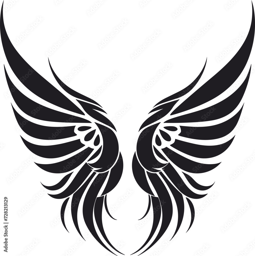 Obraz premium Angel wings vector illustration for tattoo, sticker and wall art