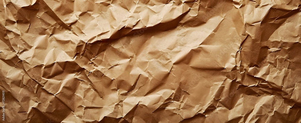 Crinkled brown paper texture, copy space for text. background, mockup. Crinkled brown paper texture, copy space for text. background, mockup.