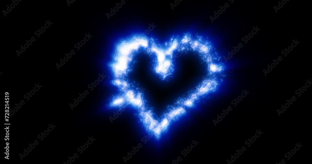 Abstract blue love heart made of small bright glowing particles of energy festive background for Valentine's day Abstract blue love heart made of small bright glowing particles of energy festive background for Valentine's day