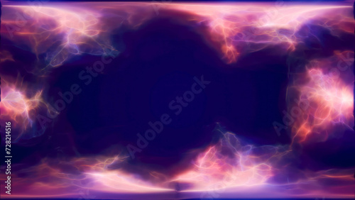 Multicolored energy magic frame made of futuristic waves and lines of liquid plasma smoke particles. Abstract background