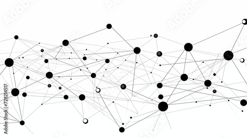 Black Technology Network Connection Lines and Dots on White Background. Generative AI