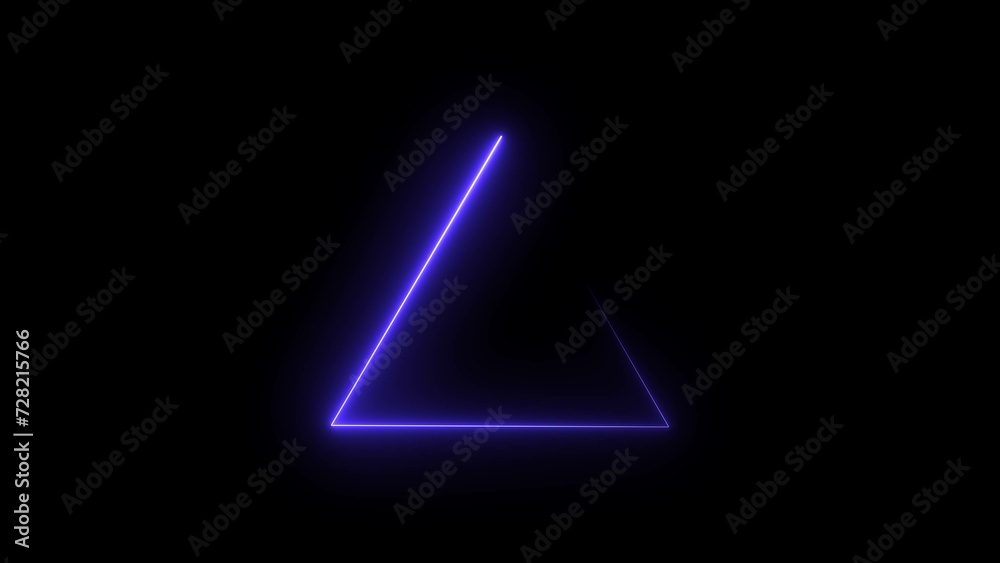 Abstract neon light glowing triangle frame loading background illustration. Abstract neon light glowing triangle frame loading background illustration.