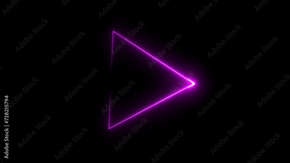 Abstract neon light glowing triangle frame loading background illustration. Abstract neon light glowing triangle frame loading background illustration.