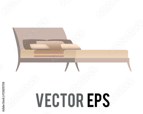 Light designer double bed living room retro style home interior design with pillow and cushion
