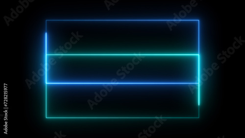 Abstract Beautiful neon light rectangle frame background illustration 4K.