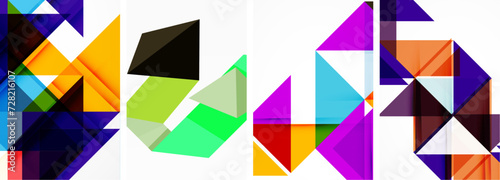 Triangle poster set for wallpaper, business card, cover, poster, banner, brochure, header, website