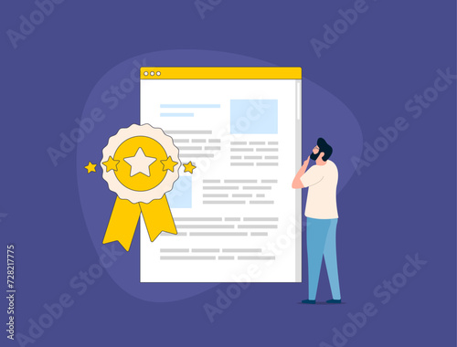 Enhance SEO with topical authority - focus on domains, pages and links. High-quality content and authoritative backlinks improve site credibility and search rankings. Vector illustration