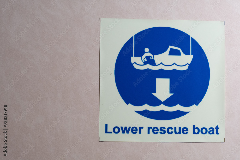 imo symbol for lowering rescue boat in case of emergency on board ship