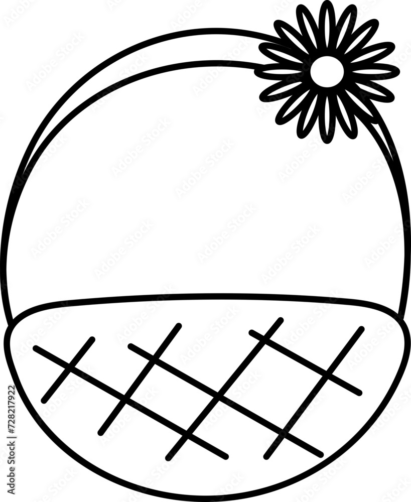 basket easter element outline basket easter element outline