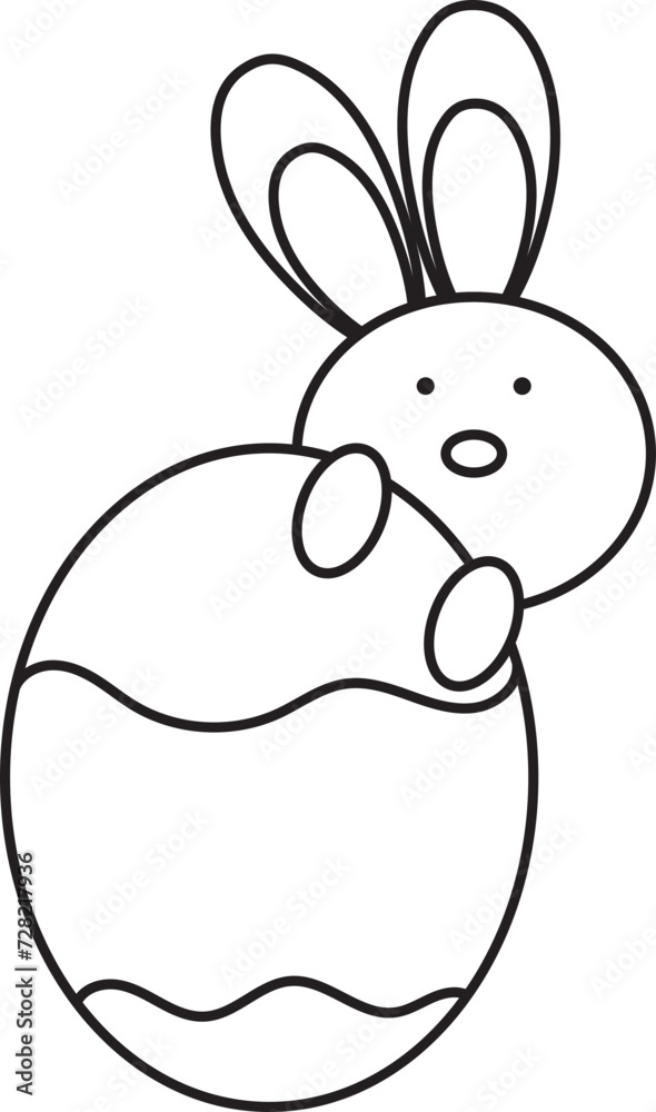 bunny easter element outline bunny easter element outline