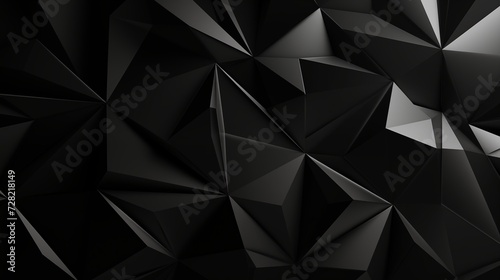Black Monochrome Abstract Triangles Background. Generative AI
