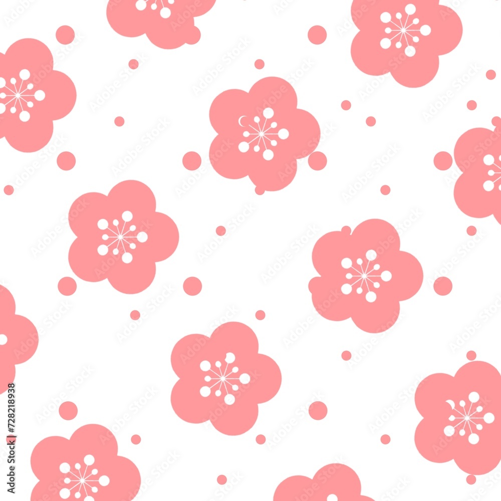 seamless pattern abstract background with pink flowers pattern backdrop 