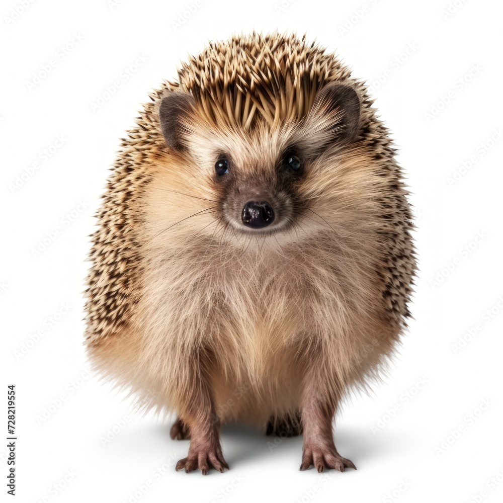 Obraz premium hedgehog standing on a white background