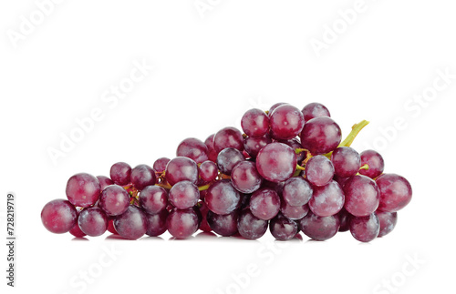 Bunch of fresh ripe red grapes isolated on white background