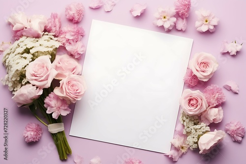 notebook decorated with multicolored flowers on a wooden background. view from above. concept for March 8 and spring.
