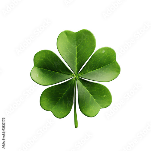 shamrock leaf for Patrick's day, isolated on transparent background, Generative ai