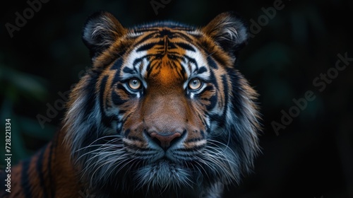 Tiger's Intense Gaze in the Jungle