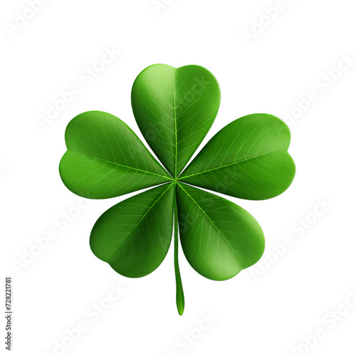 shamrock leaf for Patrick's day, isolated on transparent background, Generative ai