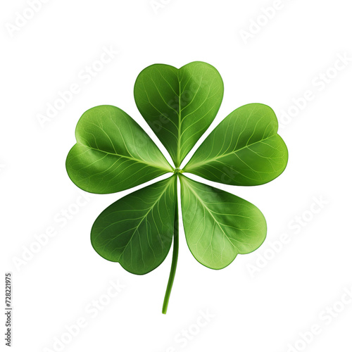 shamrock leaf for Patrick's day, isolated on transparent background, Generative ai