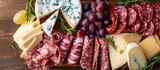 Delicious Assorted Cheese and Salami Platter: Indulge in a Mouthwatering Assortment of Cheeses and Premium Salami Delights, Perfect for Any Occasion