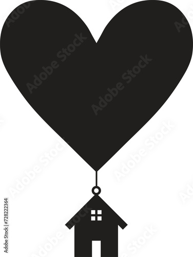 Stay Home Concept,home love heart icon Home and heart logo. Abstract creative logotype.
