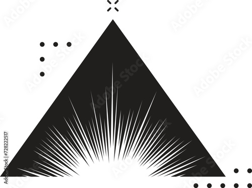 Triangle amid rays, geometric symbol, hierarchical sign
 photo