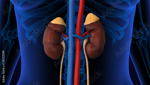 Anatomy of human kidney system photo