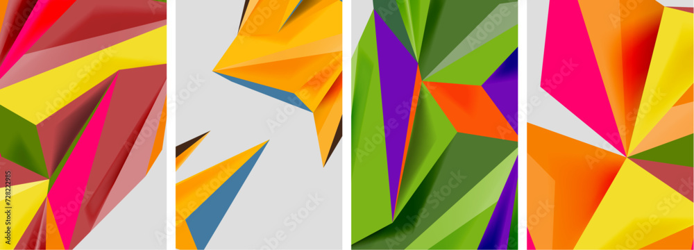 Triangle low poly mosaic posters. Vector illustration For Wallpaper, Banner, Background, Card, Book Illustration, landing page Triangle low poly mosaic posters. Vector illustration For Wallpaper, Banner, Background, Card, Book Illustration, landing page