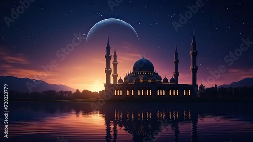 mosque at night