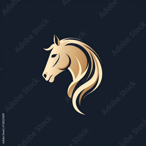 flat vector logo of animal horse stylish flat horse logo for an equestrian center  highlighting elegance and freedom