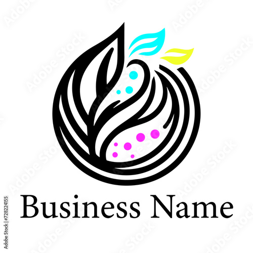 eco printing service logo design, cmyk logo template, green printing