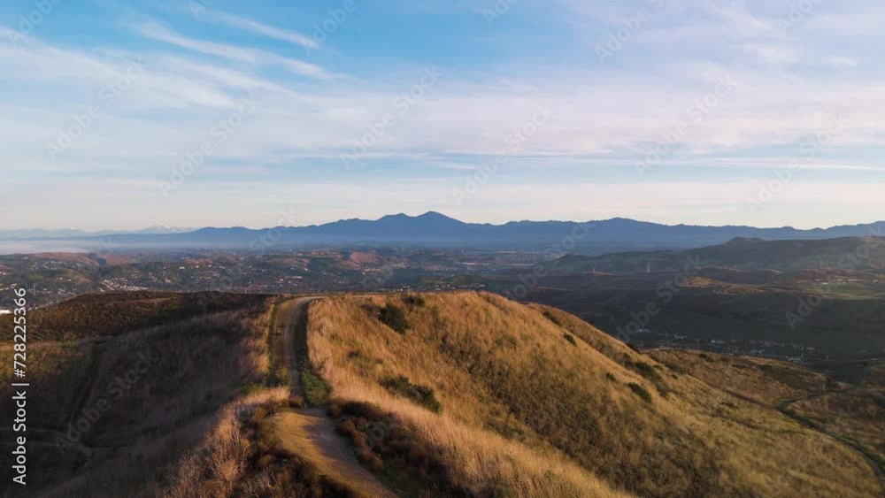 Aerial View of Southern California Hills and mountains during sunrise Aerial View of Southern California Hills and mountains during sunrise