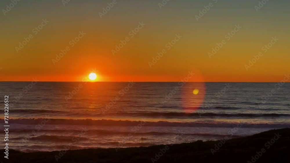 4K Time-lapse of sunset over the ocean without many clouds. 4K Time-lapse of sunset over the ocean without many clouds.