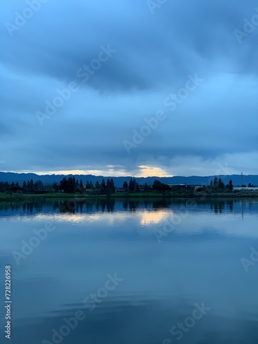 Blue mirror at dusk, Shoreline lake, Mountain View, CA. © YM