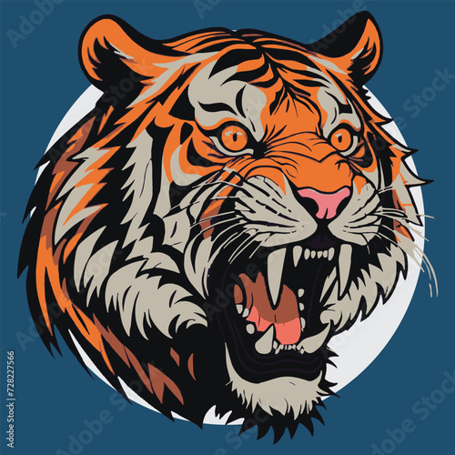 Wallpaper Mural vector of mad tiger Torontodigital.ca