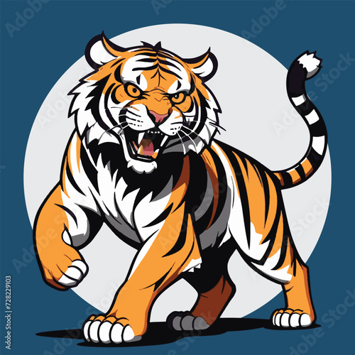 vector of mad tiger