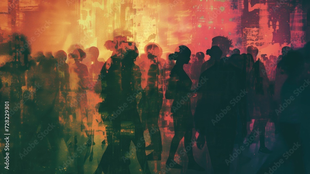 Dynamic Underground Music Event Artwork with Grunge and Alternative Attire Dynamic Underground Music Event Artwork with Grunge and Alternative Attire