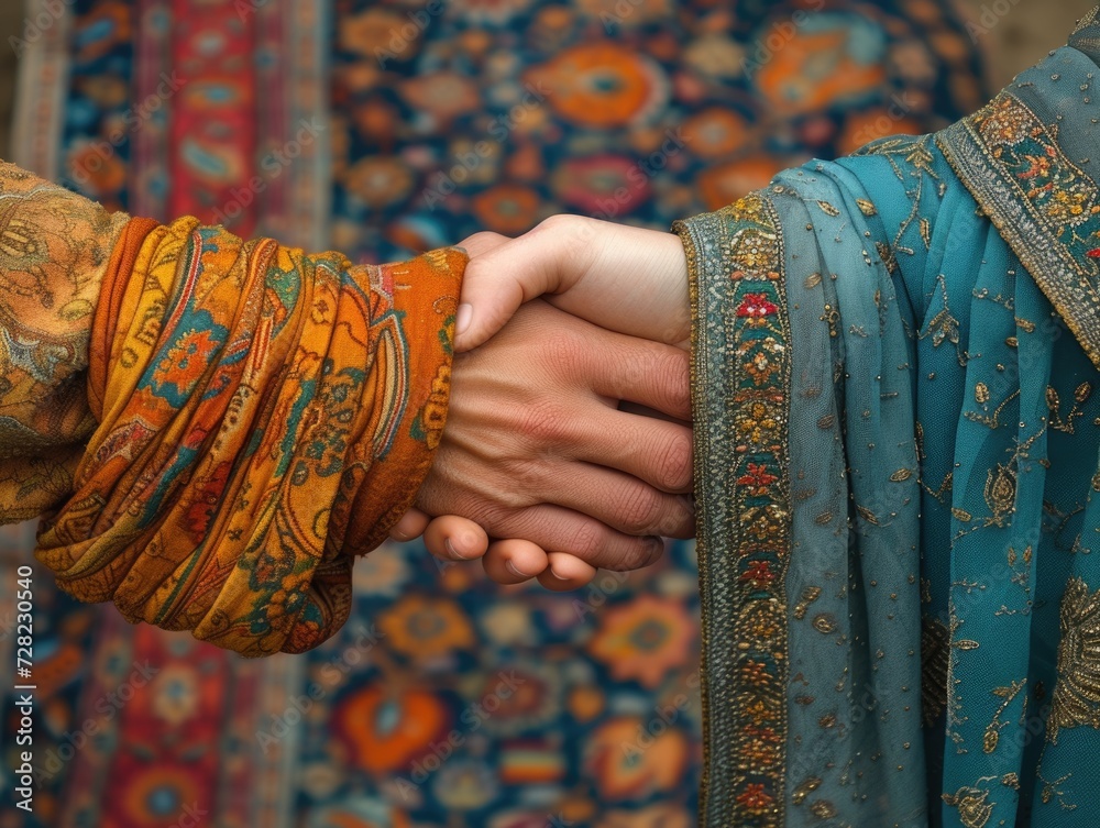 Cultural Handshake in Traditional Attires in HD