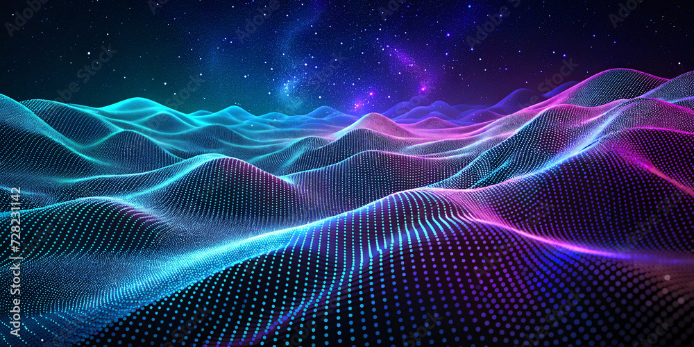 Blue Technology Wave Motion: Abstract energy of data flow with dynamic lines and a vibrant color Blue Technology Wave Motion: Abstract energy of data flow with dynamic lines and a vibrant color