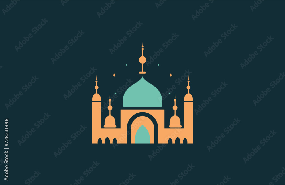 Premium luxury ramadan mosque logo template