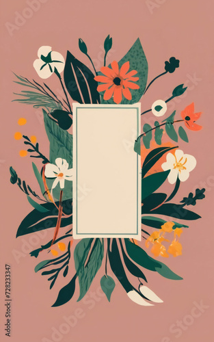 abstract floral frame