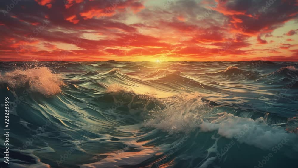 beautiful nature background. Ocean and sunset. sunset over the ocean. seamless looping overlay 4k virtual video animation background beautiful nature background. Ocean and sunset. sunset over the ocean. seamless looping overlay 4k virtual video animation background