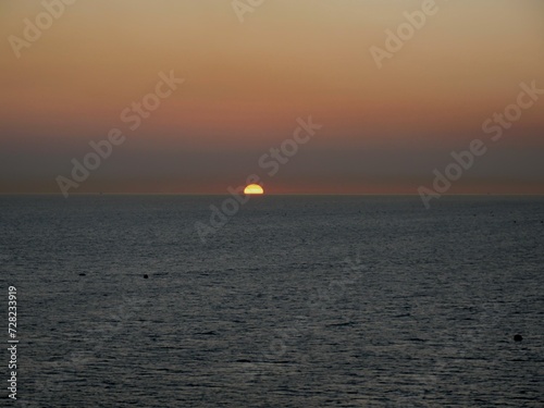 Sun set view onboard the cruise ship