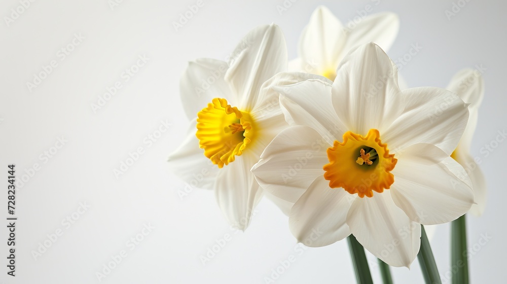 Fototapeta premium daffodils on white background.